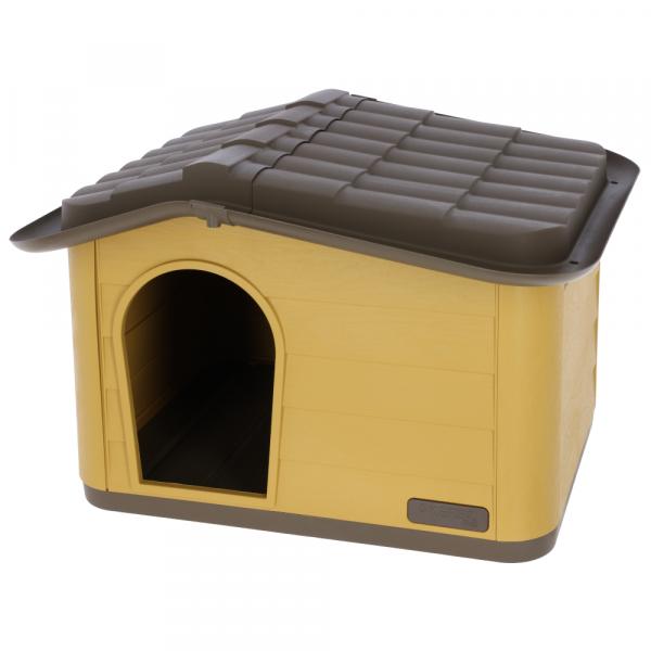 Kerbl Domek dla kota Paola Eco - Miodowo-czarny (dł. x szer. x wys.): 60 x 51 x 41 cm