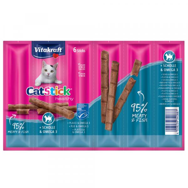 Vitakraft Cat Stick - Healthy, Gładzica i omega-3, 6 x 6 g