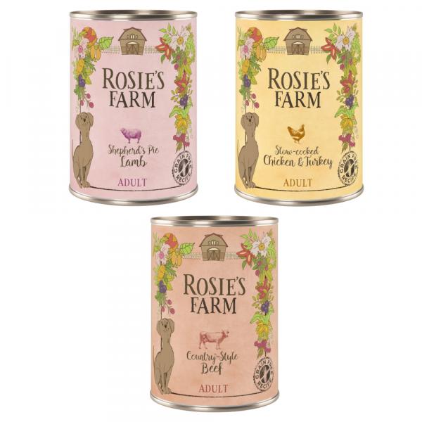 Megapakiet Rosie's Farm Adult, 24 x 400 g - Pakiet mieszany (3 smaki)