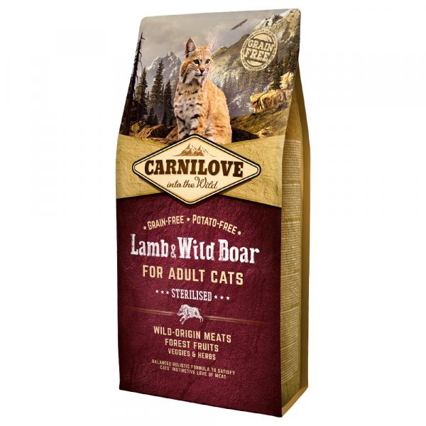 Carnilove for Adult Cats, Sterilised, jagnięcina z dziczyzną - 2 x 6 kg