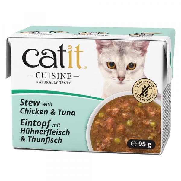 Catit Cuisine Eintopf, 12 x 95 g - Kurczak z tuńczykiem