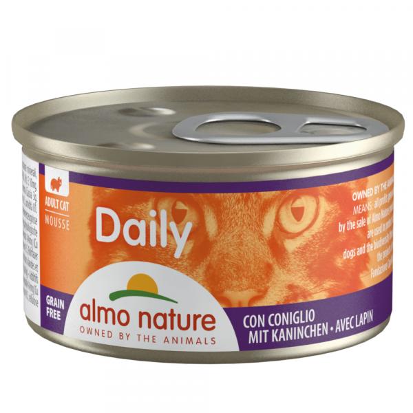 20 + 4 gratis! Almo Nature Daily Menu, 24 x 85 g - Mus z królikiem