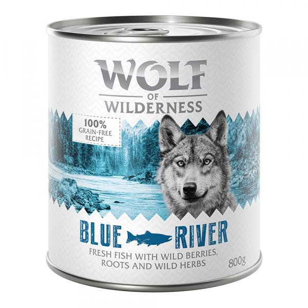 60 zł taniej! Wolf of Wilderness, karma mokra dla psa, 24 x 800 g - Adult, Blue River, ryba