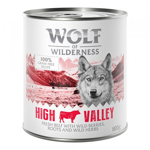 Megapakiet Wolf of Wilderness Adult, 24 x 800 g - High Valley, wołowina