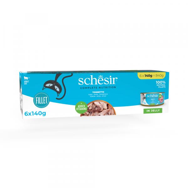 Schesir Complete Nutrition, filet w galarecie, 6 x 140 g - Tuńczyk