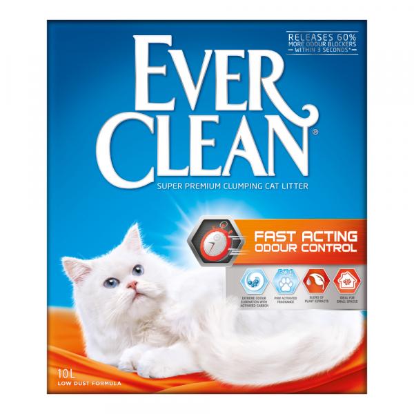 Podwójne zoopunkty! Ever Clean®, żwirek dla kota, 10 l - Fast Acting Odour Control żwirek zbrylający się
