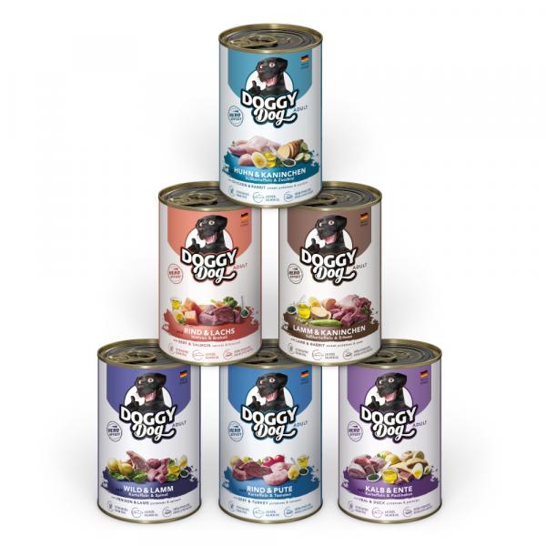 DOGGY Dog Adult, 6 x 400 g - Pakiet mieszany 1 (6 odmian)