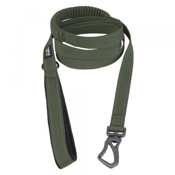 Rukka® Bliss x amortyzująca smycz dla psa, oliwkowa - Rozmiar L: długość 200 cm, szerokość 25 mm