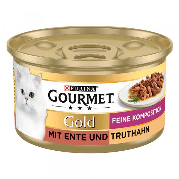 Gourmet Gold Feine Komposition, w sosie, 12 x 85 g - Kaczka i indyk