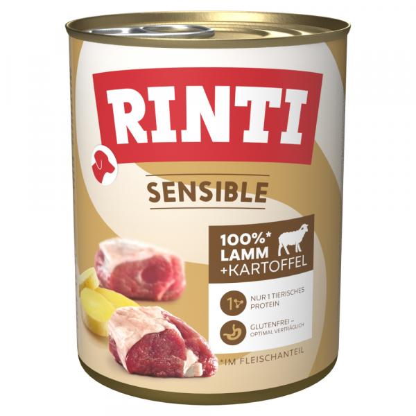 Megapakiet RINTI Sensible, 24 x 800 g - Jagnięcina z ziemniakami