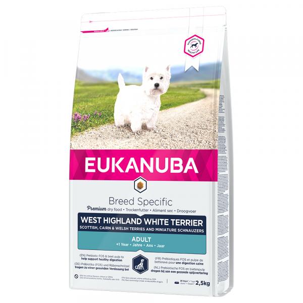 10% taniej! Eukanuba Adult Breed Specific, różne rodzaje - West Highland White Terrier, 2,5 kg