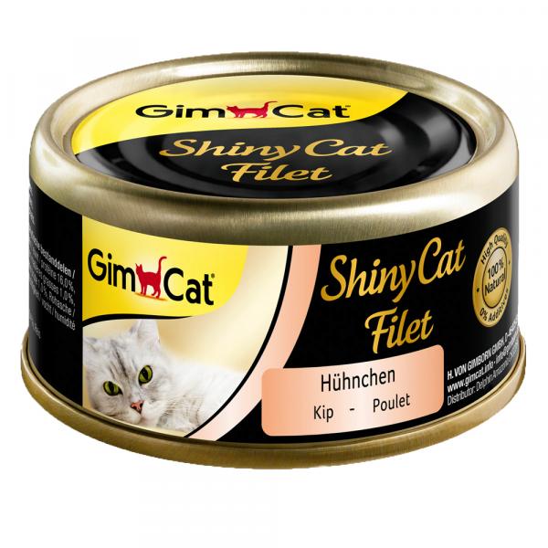Megapakiet GimCat ShinyCat w bulionie, 24 x 70 g - Kurczak