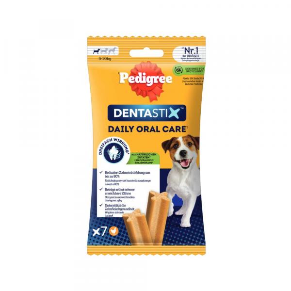 Pedigree DentaStix codzienna pielęgnacja zębów - Dla małych psów (5–10 kg), 110 g, 7 szt.