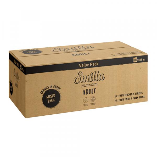 Smilla Adult, kawałeczki w sosie z warzywami - Pakiet mieszany, 96 x 85 g