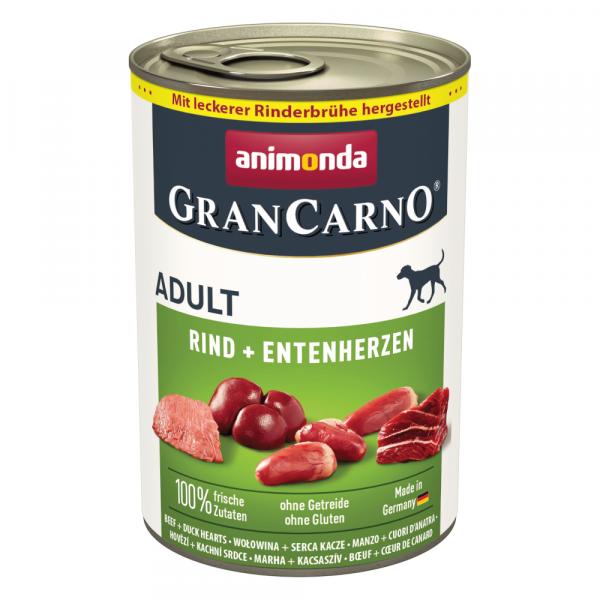 Megapakiet animonda GranCarno Original Adult, 24 x 400 g - Wołowina i kacze serca