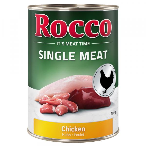 Korzystny pakiet Rocco Single Meat, 12 x 400 g - Kurczak