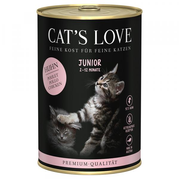 Cat's Love, 6 x 400 g - Junior, kurczak