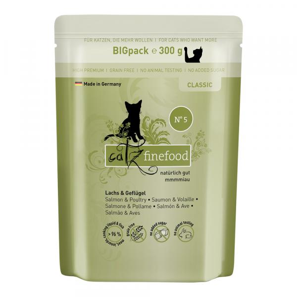 Catz finefood, 6 x 300 g - Łosoś z drobiem