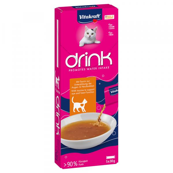 Vitakraft Drink, napój dla kotów, z kurczakiem i tauryną - 45 x 30 g