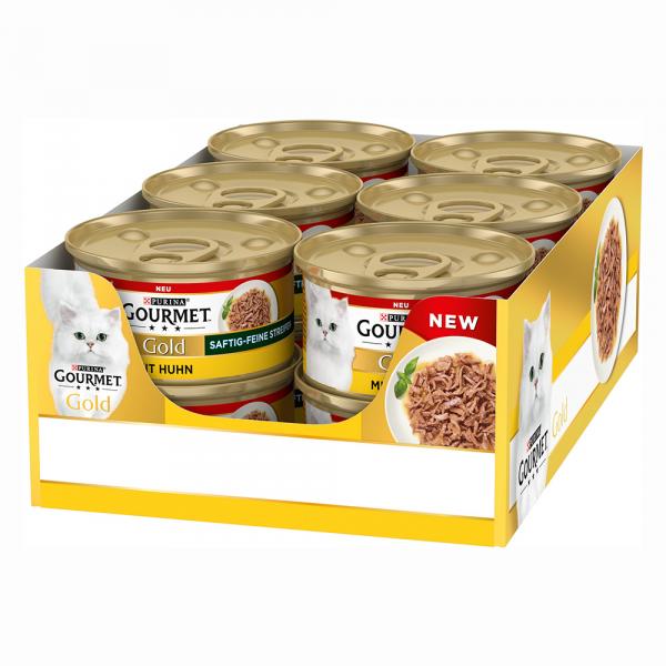 Megapakiet Gourmet Gold, soczyste kawałeczki, 48 x 85 g - Kurczak