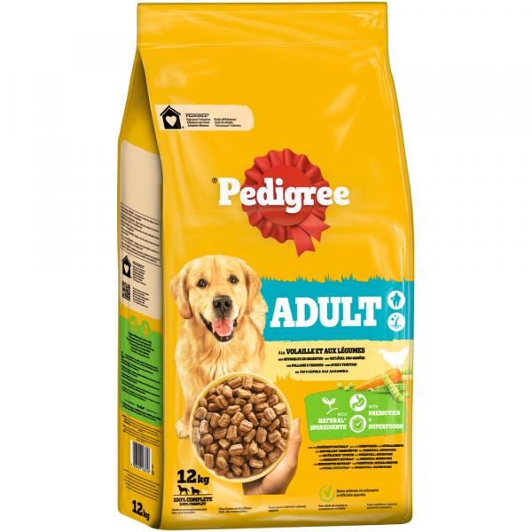 Pedigree Adult, z drobiem i warzywami - 2 x 12 kg