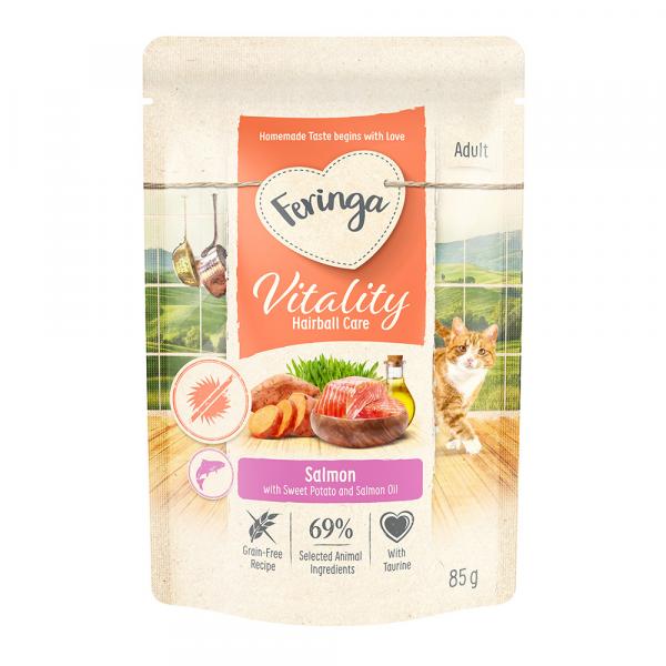 Korzystny pakiet Feringa Vitality Hairball Care - Anti-hairball łosoś, 24 x 85 g