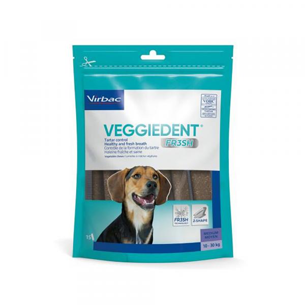 Virbac VEGGIEDENT Fresh dla psów - 15 x 26 g M dla średnich psów (10-30 kg)