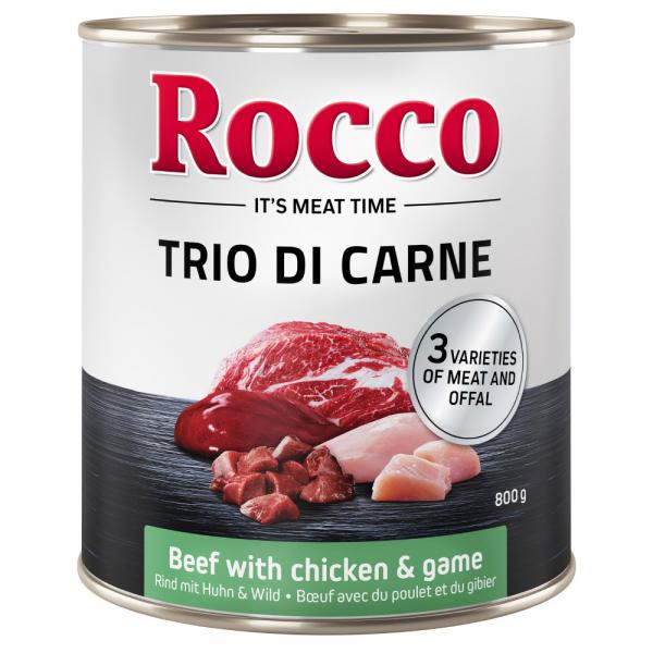 Rocco Classic Trio di Carne - Wołowina, kurczak i dziczyzna, 24 x 800 g