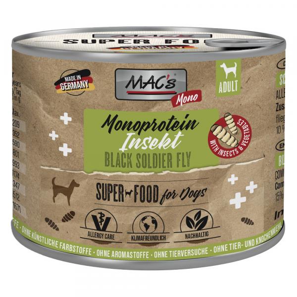 MAC's Monoprotein Insekty i Superfood 6 x 180 g - Larwa czarnego żołnierza (Hermetia illucens)