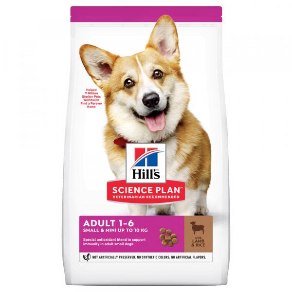 Hill's Science Plan Adult 1–6 Small & Mini, jagnięcina z ryżem - 2 x 6 kg