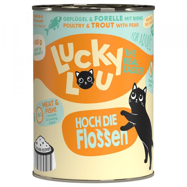 Korzystny pakiet Lucky Lou Adult, 24 x 400 g - Drób i pstrąg