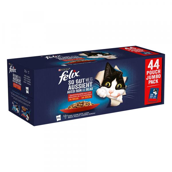 Megapakiet Felix Fantastic w galarecie, So gut wie es aussieht, 132 x 85 g - Kurczak, wołowina, kaczka, jagnięcina