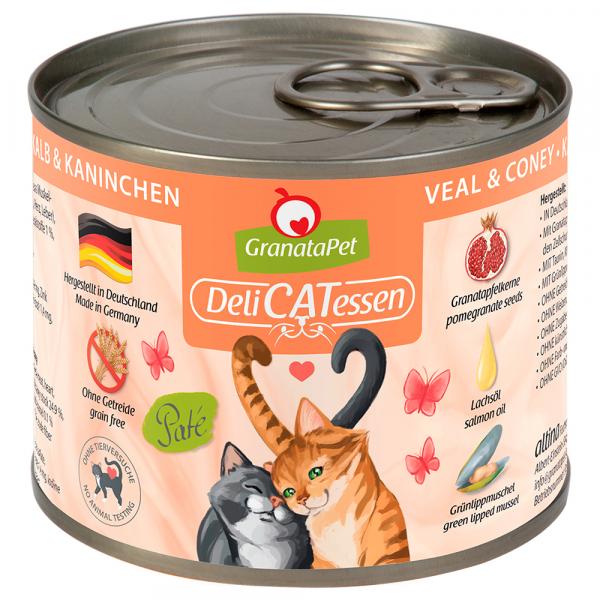 GranataPet DeliCatessen, 6 x 200 g - Cielęcina i królik
