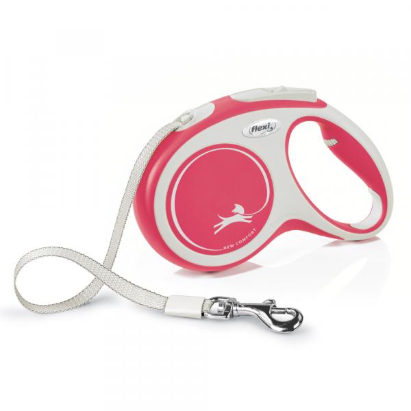 Flexi Comfort czerwona smycz taśmowa, 5 m - Rozmiar M: do 25 kg