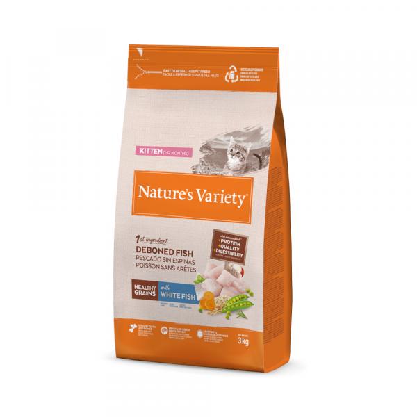 Nature's Variety Healthy Grains Kitten, białoryb - 2 x 3 kg