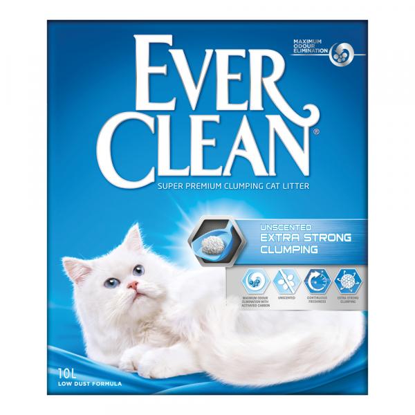 Podwójne zoopunkty! Ever Clean, żwirek dla kota, 10 l - Extra Strong Clumping żwirek silnie zbrylający się, bezwonny