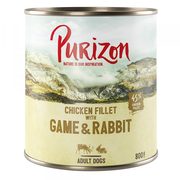 Purizon Adult, 12 x 800 g - Dziczyzna i królik z dynią i borówką brusznicą