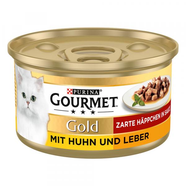 Gourmet Gold Kawałki w sosie, 12 x 85 g - Kurczak z wątróbką