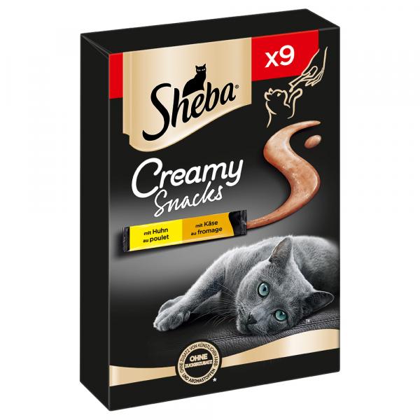 Sheba Creamy Snacks pasta dla kota - Kurczak i ser, 9 x 12 g