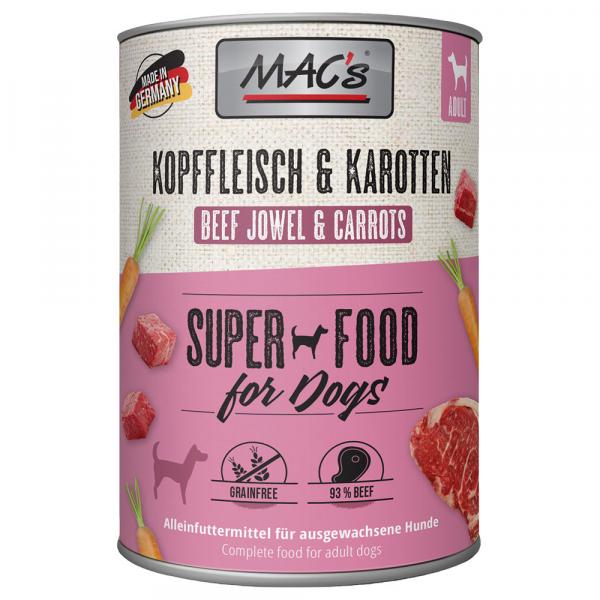 MAC's Adult Superfood, 6 x 400 g - Głowizna i marchew