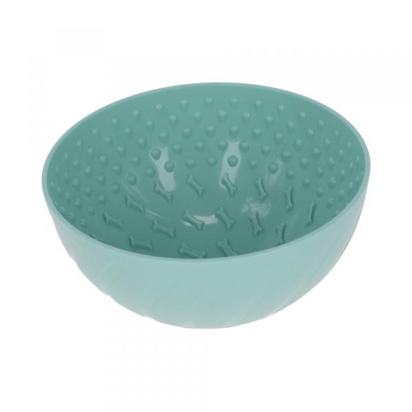 Kerbl Pet miska spowalniająca jedzenie, turkusowa - Ø 20,5 x dł. 11 cm