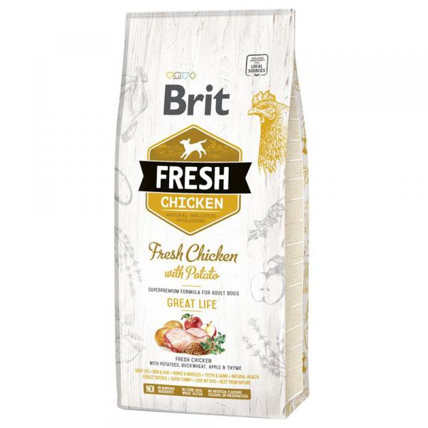 Dwupak Brit Fresh - Adult Great Life, kurczak z ziemniakami, 2 x 12 kg