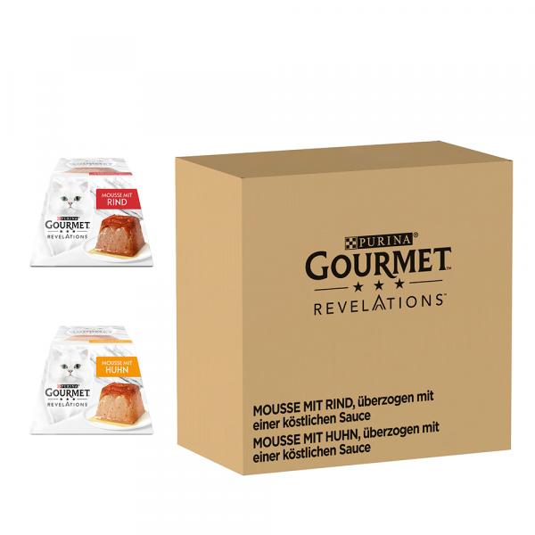 25% taniej! Gourmet Revelations Mus, karma mokra dla kota, 8 / 96 x 57 g - Wołowina i kurczak, 96 x 57 g