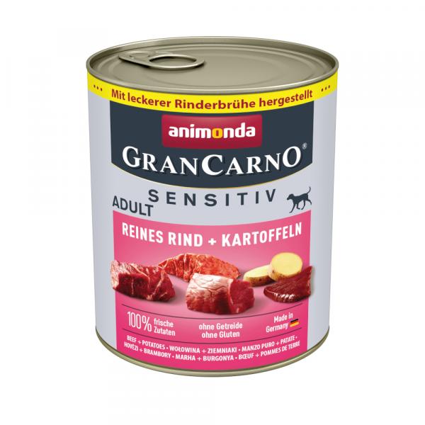 Animonda GranCarno Adult Sensitive, 6 x 800 g - Wołowina i ziemniaki