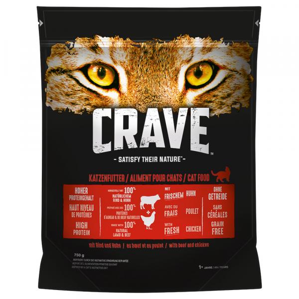 Crave karma sucha dla kota, wołowina i kurczak - 750 g