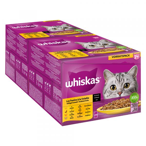 Megapakiet Whiskas Senior, saszetki, 48 x 85 g - 7+ Wybór dań drobiowych w sosie