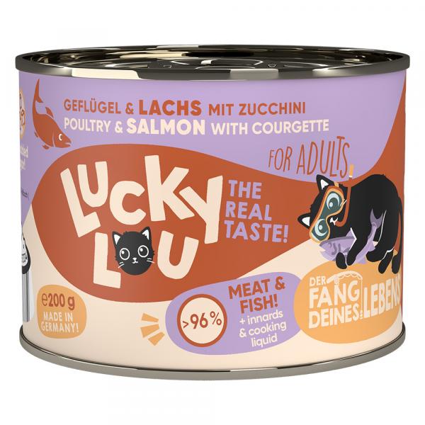Lucky Lou Adult, 6 x 200 g - Drób i łosoś