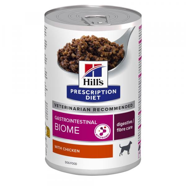 24 + 12 gratis! Hill's Prescription Diet, karma mokra, 36 x 350 g / 360 g / 370 g - Gastrointestinal Biome, kurczak, 36 x 370 g