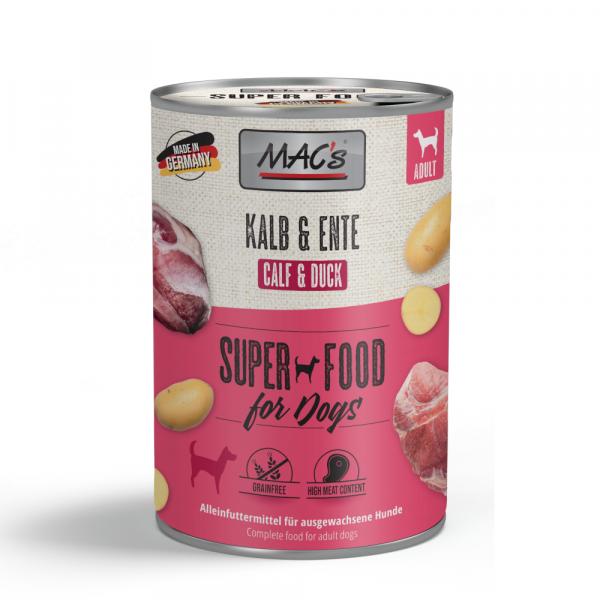 Korzystny pakiet MAC's Adult Superfood, 24 x 400 g - Cielęcina i kaczka