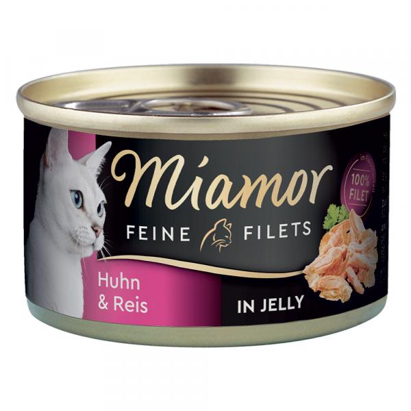 20 + 4 gratis! Miamor Feine Filets, karma mokra, 24 x 100 g - W puszkach, kurczak z ryżem